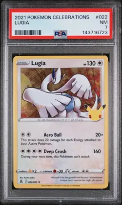 2021 POKEMON CELEBRATIONS #022 LUGIA PSA 7 - Image 1