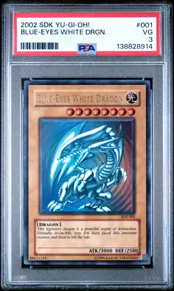 2002 YU-GI-OH! STARTER DECK: KAIBA #001 BLUE-EYES WHITE DRAGON PSA 3 - Image 1