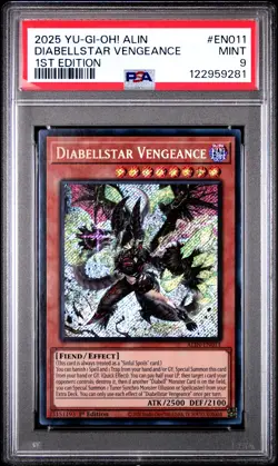 2025 YU-GI-OH! ALLIANCE INSIGHT 1ST EDITION #EN011 DIABELLSTAR VENGEANCE PSA 9 - Image 1