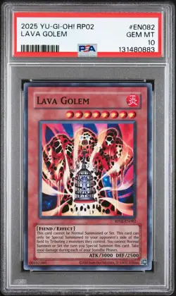 2025 YU-GI-OH! RP02-RETRO PACK 2 #EN082 LAVA GOLEM PSA 10 - Image 1