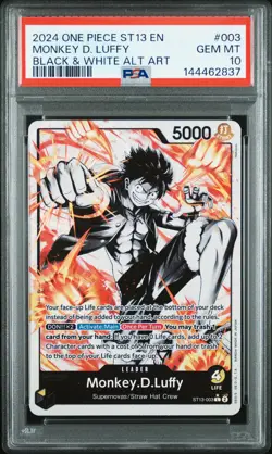 2024 ONE PIECE ULTRA DECK ST13-THE THREE BROTHERS #003 MONKEY D. LUFFY PSA 10 - Image 1