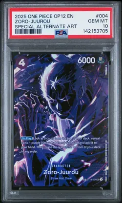 2025 ONE PIECE OP12-LEGACY OF THE MASTER #004 ZORO-JUUROU PSA 10 - Image 1