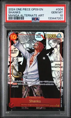 2024 ONE PIECE OP09-EMPERORS IN THE NEW WORLD MANGA ALTERNATE ART SHANKS PSA 10 - Image 1