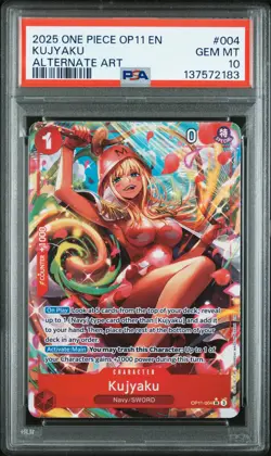 2025 ONE PIECE OP11-A FIST OF DIVINE SPEED ALTERNATE ART #004 KUJYAKU PSA 10 - Image 1