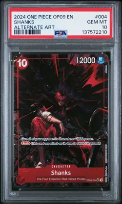 2024 ONE PIECE OP09-EMPERORS IN THE NEW WORLD ALTERNATE ART #004 SHANKS PSA 10 - Image 1