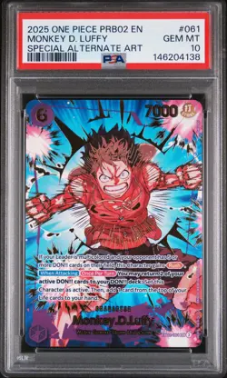 2025 ONE PIECE PRB02-PREMIUM BOOSTER SPECIAL ALT ART #061 MONKEY D. LUFFY PSA 10 - Image 1