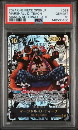 2024 ONE PIECE JPN OP09-MANGA ALTERNATE ART #093 MARSHALL D. TEACH PSA 10 - Image 1
