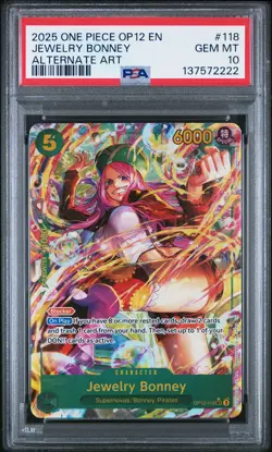 2025 ONE PIECE OP12-LEGACY OF THE MASTER ALTERNATE ART JEWELRY BONNEY PSA 10 - Image 1