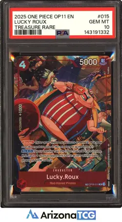 One Piece 2025 Lucky Roux OP09-015 Treasure Rare OP11 GEM MINT PSA 10 - Image 1