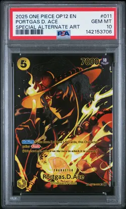 2025 ONE PIECE LEGACY OF THE MASTER SPECIAL ALT ART #011 PORTGAS D. ACE PSA 10 - Image 1