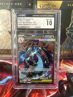Pokemon Mega Charizard X ex 023 Me: Mega Evolution Promo Holo CGC 10 TCG Card - Image 1