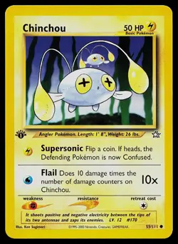 Pokemon Card Chinchou 55/111 Neo Genesis 1st Edition - Image 1
