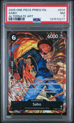 2025 ONE PIECE PREMIUM BOOSTER ONE PIECE CARD THE BEST VOL.2 ALT ART SABO PSA 7 - Image 1