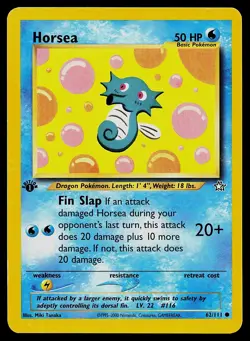 Pokemon Card Horsea 62/111 Neo Genesis 1st Edition - Image 1