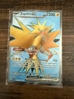 Zapdos ex Full Art 192/165 Pokemon Card- Near Mint- 151 - Image 1