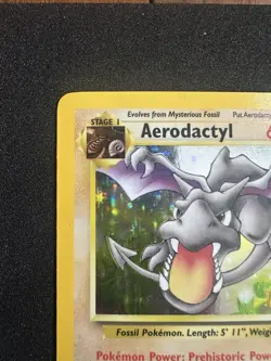 Pokemon Aerodactyl Fossil Holo Rare 1/62 Unlimited English TCG Card 1999 1/62 - Image 2