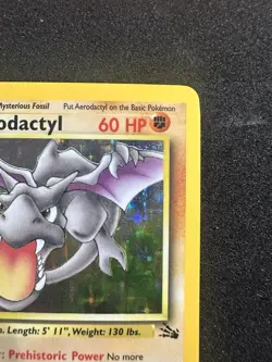 Pokemon Aerodactyl Fossil Holo Rare 1/62 Unlimited English TCG Card 1999 1/62 - Image 3
