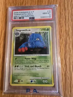 Pokemon TCG Tangrowth Holo Rare Card 10/106 Great Encounters 2008 PSA 10 - Image 1