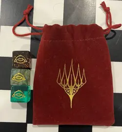 Magic the Gathering Lord of the Rings Dice Bag with Dice - Image 1