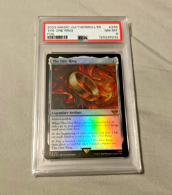 2023 MAGIC THE GATHERING LTR THE ONE RING FOIL #246 PSA 8 LORD OF THE RINGS WOTC - Image 1