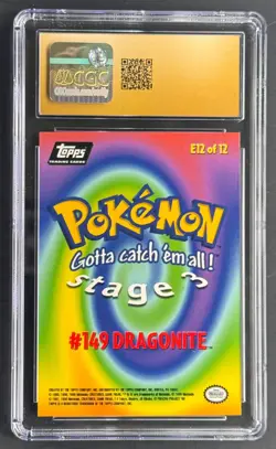 Dragonite #E12 CGC 10 Pristine – 1999 Pokemon Topps Movie Evolution pop 7 - Image 2