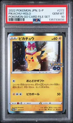 2022 POKEMON JPN S PROMO POKEMON GO CARD FILE SET #272 PIKACHU-HOLO PSA 10 - Image 1