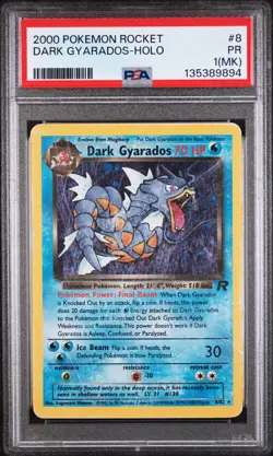 2000 POKEMON ROCKET #8 DARK GYARADOS-HOLO PSA 1 - Image 1
