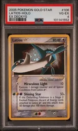 Pokemon Latios GOLD STAR 2005 Ex Deoxys #106 Holo PSA 4 - Image 1