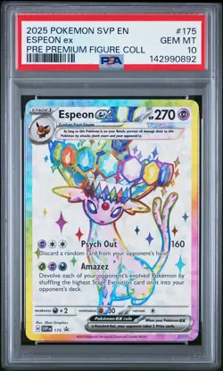 2025 POKEMON SVP PROMO PREMIUM FIGURE COLLECTION #175 ESPEON EX PSA 10 - Image 1