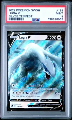 2022 POKEMON SWORD & SHIELD SILVER TEMPEST #138 LUGIA V PSA 9 - Image 1