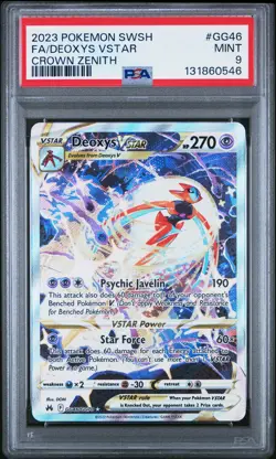 2023 POKEMON SWORD & SHIELD CROWN ZENITH #GG46 FULL ART/DEOXYS VSTAR PSA 9 - Image 1