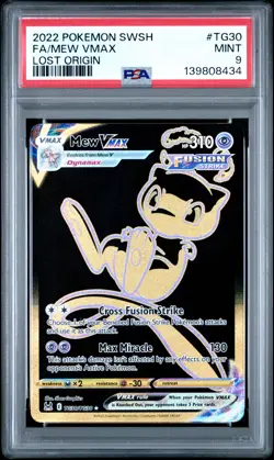 2022 POKEMON SWORD & SHIELD LOST ORIGIN #TG30 FULL ART/MEW VMAX PSA 9 - Image 1