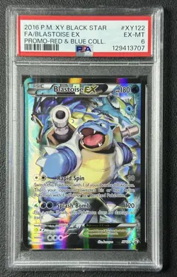 BLASTOISE EX FA PSA 6 2016 POKEMON XY BLACK STAR PROMO #XY122 RED BLUE COLL 707 - Image 1