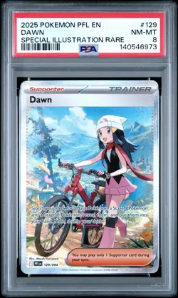 2025 POKEMON PFL EN-PHANTASMAL FLAMES SPECIAL ILLUSTRATION RARE #129 DAWN PSA 8 - Image 1