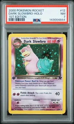 2000 POKEMON ROCKET 1ST EDITION #12 DARK SLOWBRO-HOLO PSA 7 - Image 1