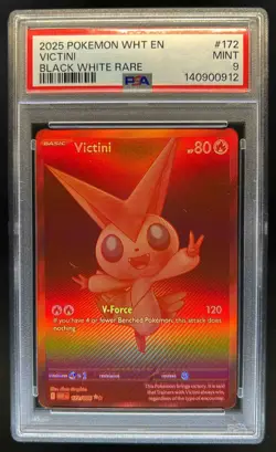 2025 Pokemon White Flare Victini Black and Rare #172/086 PSA 9 - Image 1