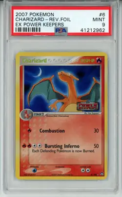 2007 POKEMON EX POWER KEEPERS CHARIZARD #6 REVERSE PSA 9 MINT #41212962 - Image 1