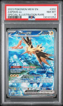 2023 POKEMON MEW EN-151 SPECIAL ILLUSTRATION RARE #202 ZAPDOS EX PSA 8 - Image 1
