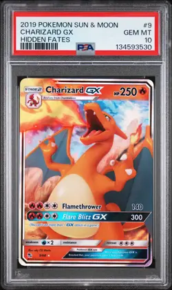 2019 POKEMON SUN & MOON HIDDEN FATES #9 CHARIZARD GX PSA 10 - Image 1