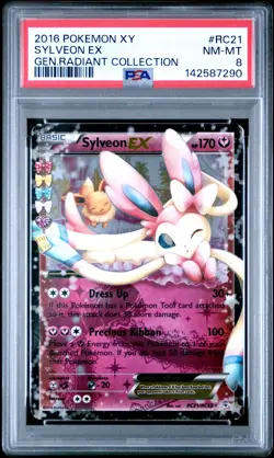 2016 POKEMON XY GENERATIONS RADIANT COLLECTION #RC21 SYLVEON EX PSA 8 - Image 1