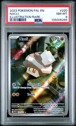 2023 POKEMON PAL EN-PALDEA EVOLVED ILLUSTRATION RARE #220 NACLI PSA 8 - Image 1