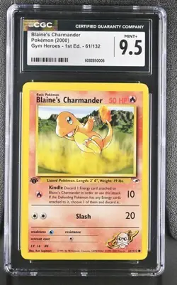 Pokemon 2000 Blaine's Charmander Gym Heroes - 1st Ed. 61/132 CGC 9.5 - Image 1