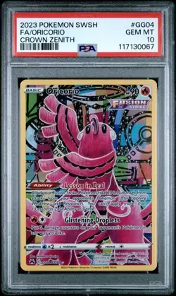 2023 POKEMON SWORD AND SHIELD CROWN ZENITH #GG04 FA/ORICORIO CROWN ZENITH PSA 10 - Image 1