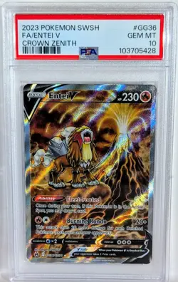 Pokemon Swsh ENTEI V Crown Zenith Full Art GG36/GG70 PSA 10 💎 GEM MINT - Image 1