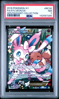 2016 POKEMON XY GENERATIONS RADIANT COLLECTION #RC32 FULL ART/SYLVEON EX PSA 7 - Image 1