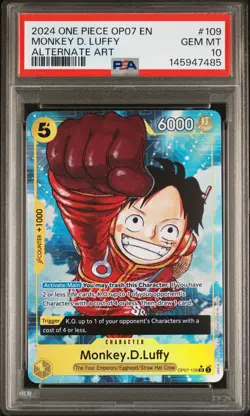 2024 ONE PIECE OP07-500 YEARS IN THE FUTURE ALTERNATE ART MONKEY D. LUFFY PSA 10 - Image 1