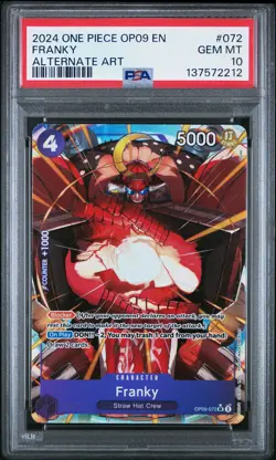 2024 ONE PIECE OP09-EMPERORS IN THE NEW WORLD ALTERNATE ART #072 FRANKY PSA 10 - Image 1