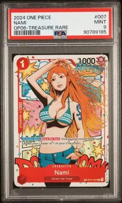 2024 ONE PIECE OP06-WINGS OF THE CAPTAIN #007 NAMI TREASURE RARE PSA 9 - Image 1