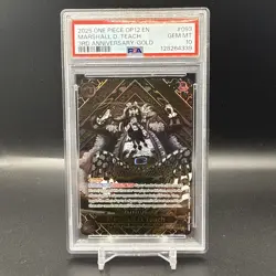 2025 ONE PIECE OP12-LEGACY OF THE MASTER 3RD ANNIV-GOLD MARSHALL D. TEACH PSA 10 - Image 1