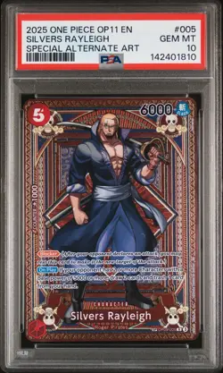 2025 ONE PIECE A FIST OF DIVINE SPEED SPECIAL ALT ART SILVERS RAYLEIGH PSA 10 - Image 1
